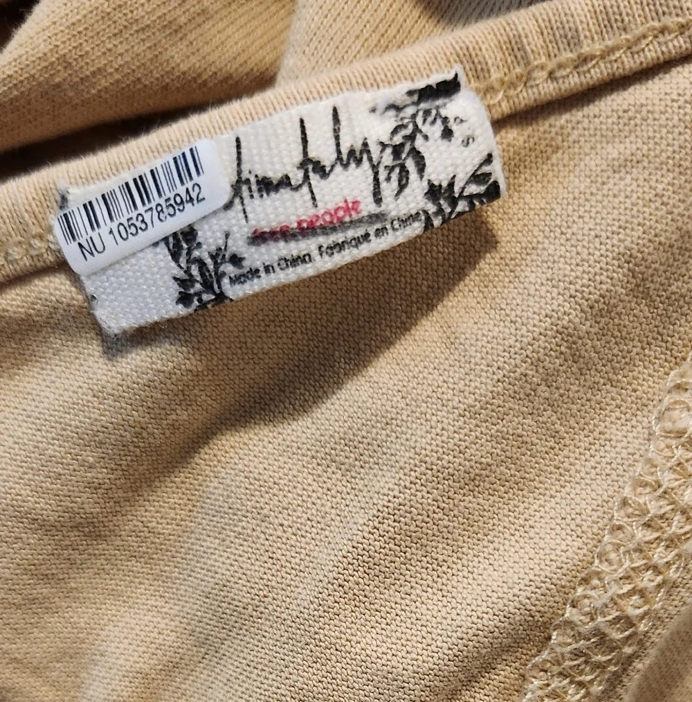 Free People Beige Jumpsuit with‎ Puff Sleeves